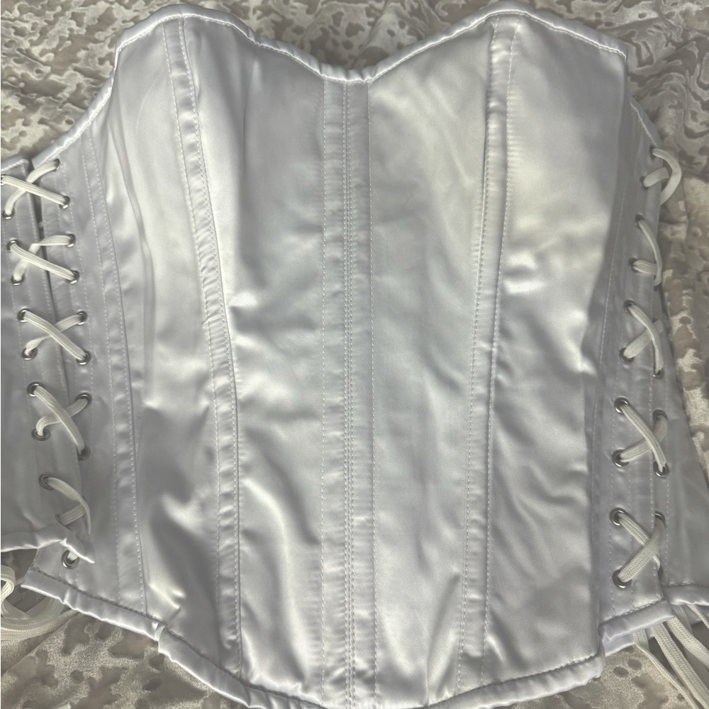 Boned White Corset